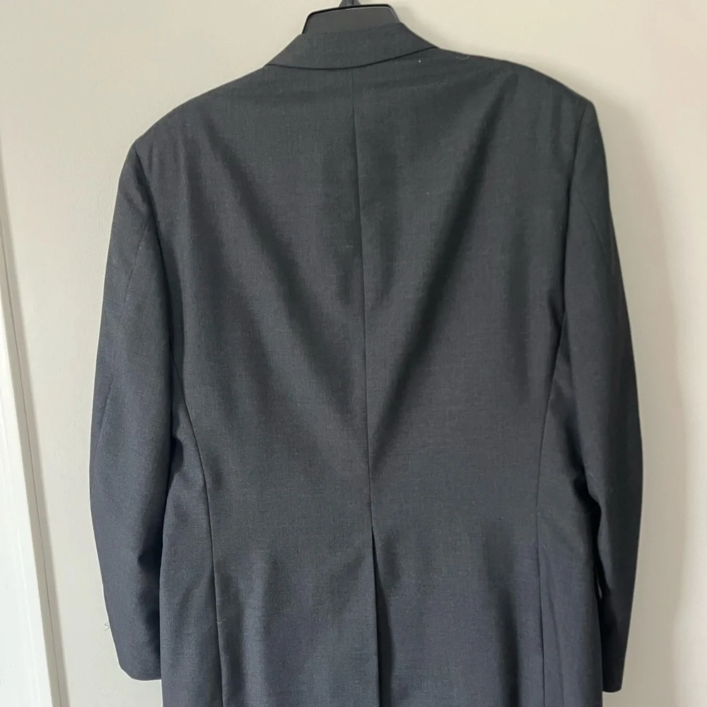 Charcoal Gray 2 Piece Suit Tom James 46 L Pants 38x29 Cuffed